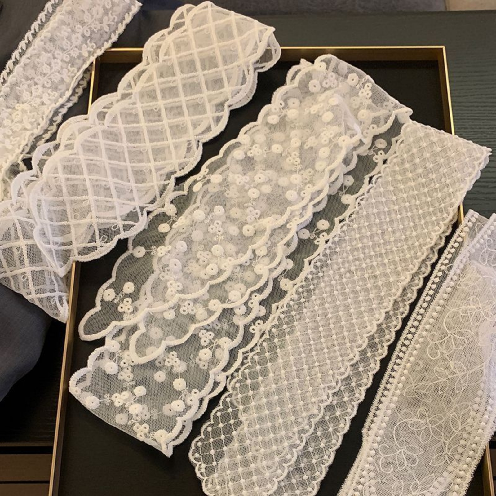 Women'S Accessories For Neck - Korean Ins White Lace Ribbon Scarf