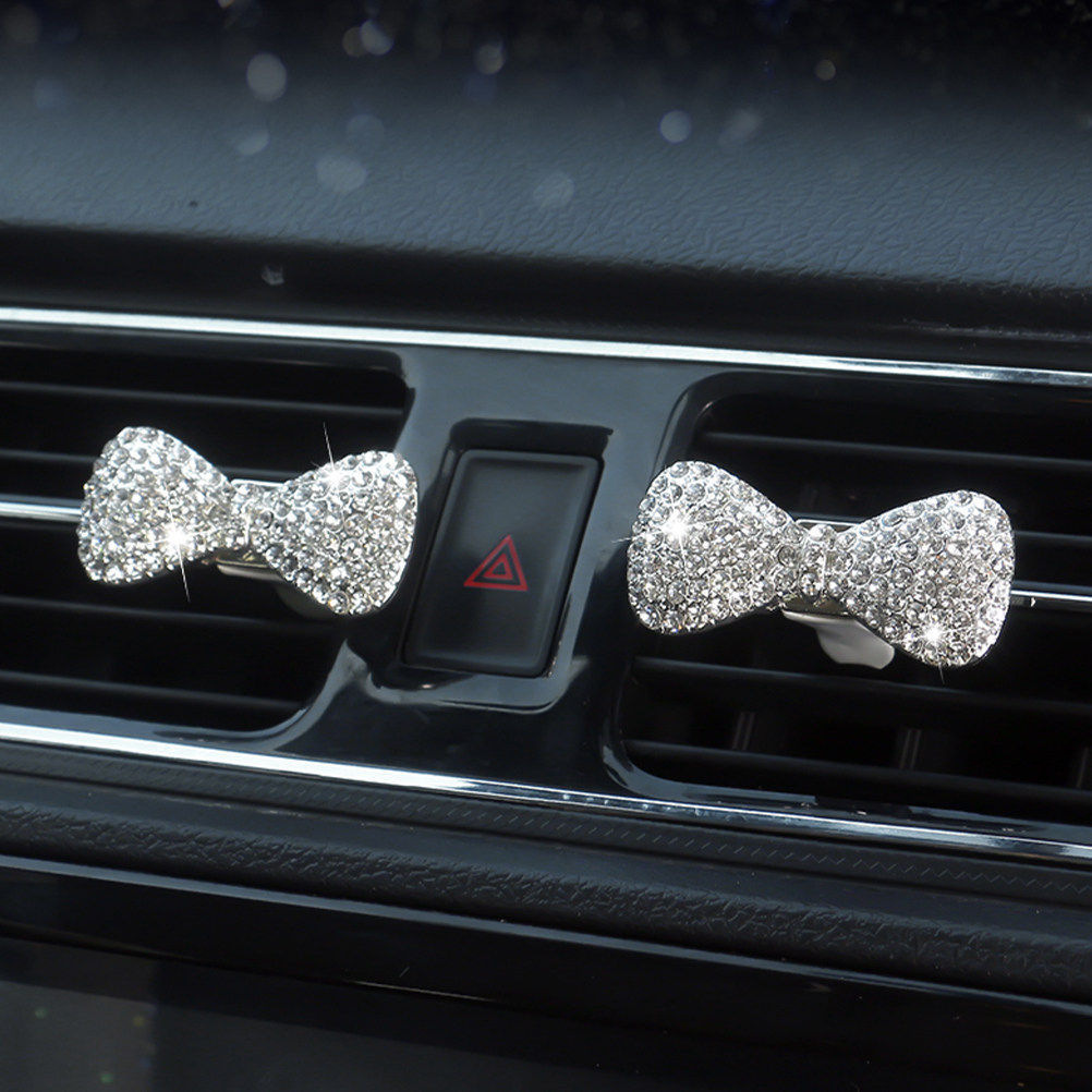 Women Accessories Outlet - Car Vent Decoration Clip Rhinestone Bow
