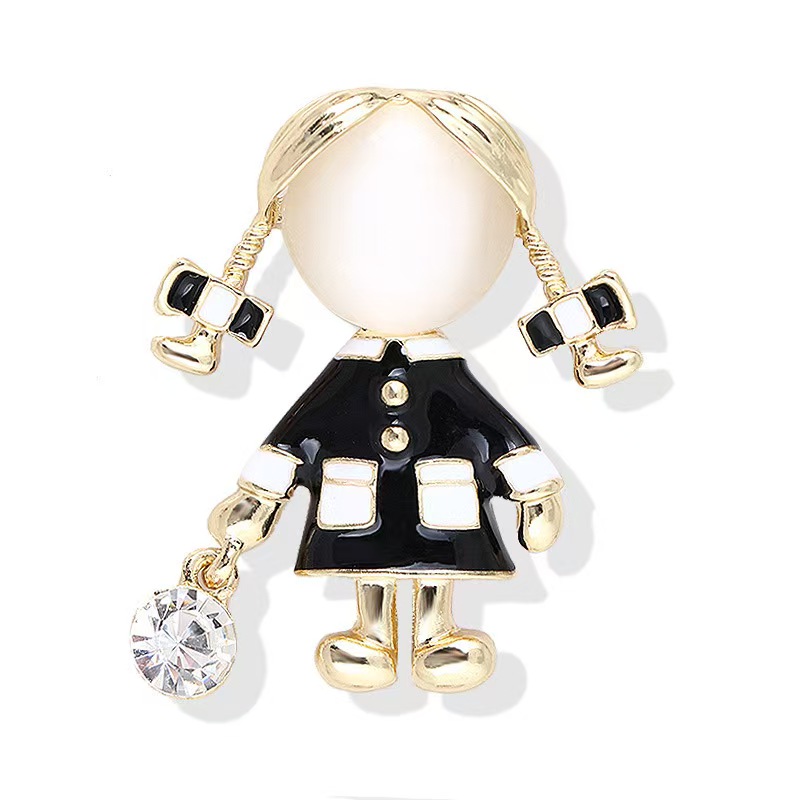 Cute Little Girl Nurse Brooch  – Women Jewelry Accessories For Black Dress recenzja i cena