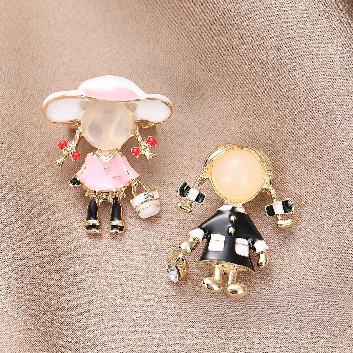 Cute Little Girl Nurse Brooch  – Women Jewelry Accessories For Black Dress recenzja i cena