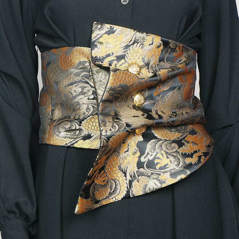 Chinese Vintage Satin Wide Bel – Women'S Kimono Accessories recenzja i cena