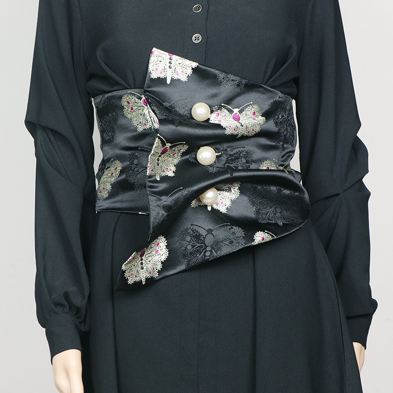 Chinese Vintage Satin Wide Bel – Women'S Kimono Accessories recenzja i cena