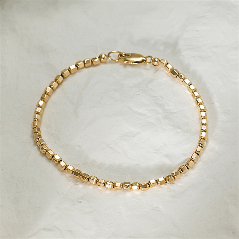 14K Gold Filled Bead Bracelet  – Beaded Anklet Chain recenzja i cena