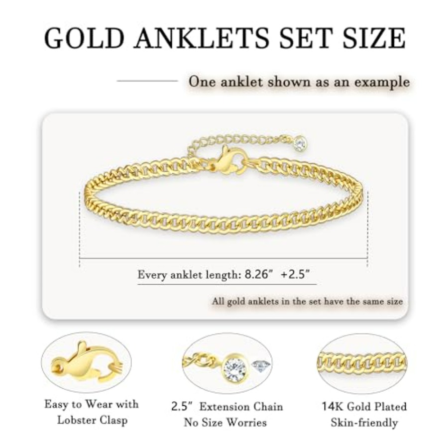 21PCS Ankle Bracelets for Wome – Beaded Anklet Chain recenzja i cena