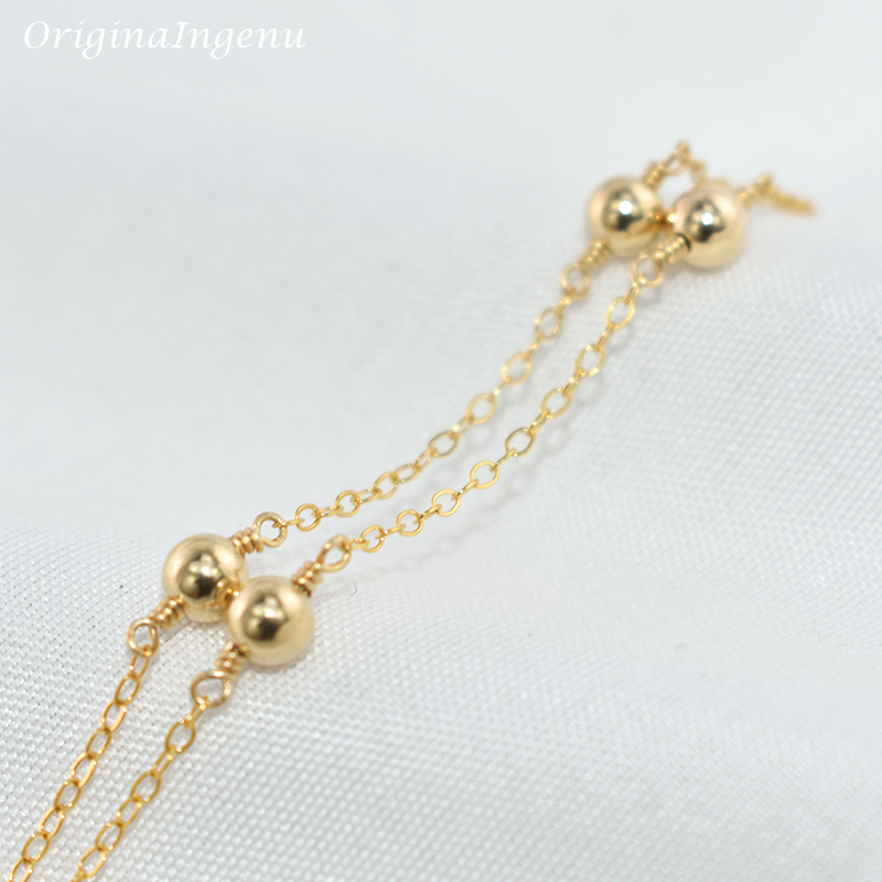14K Gold Filled Beads Bracelet – Beaded Anklet Chain recenzja i cena