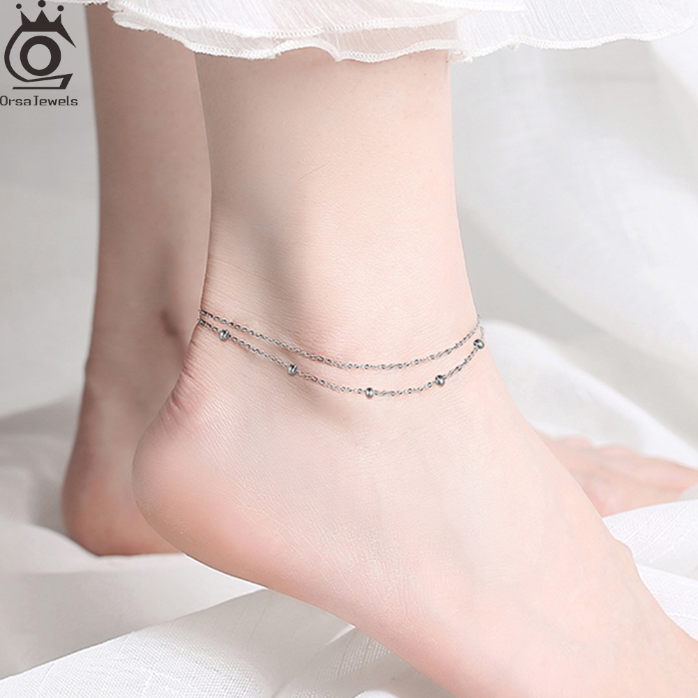 ORSA JEWELS Fashion 925 Sterli – Beaded Anklet Chain recenzja i cena