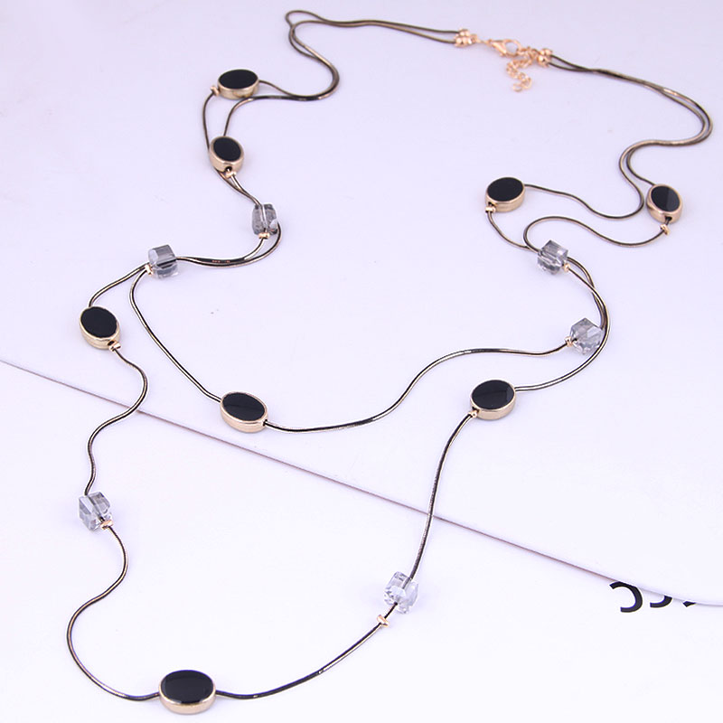 Multi Layers Black Beads Chain – Women Jewelry Accessories For Black Dress recenzja i cena