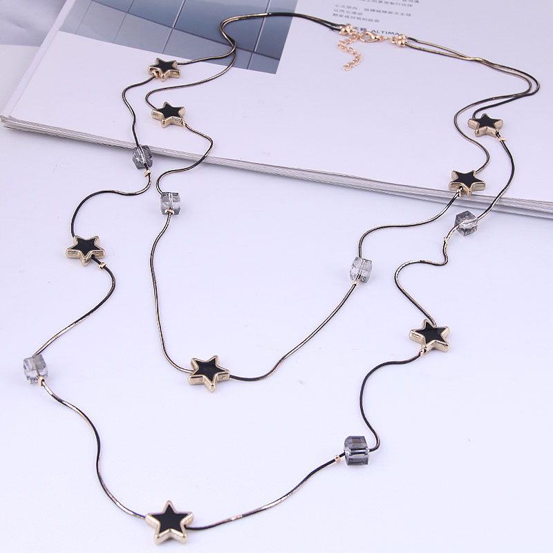 Multi Layers Black Beads Chain – Women Jewelry Accessories For Black Dress recenzja i cena