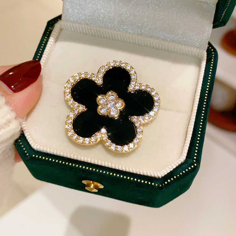 Black Flower Brooches For Wome – Women Jewelry Accessories For Black Dress recenzja i cena