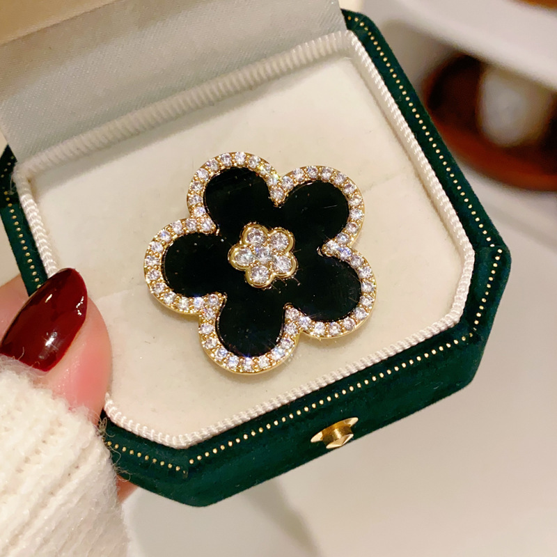 Black Flower Brooches For Wome – Women Jewelry Accessories For Black Dress recenzja i cena