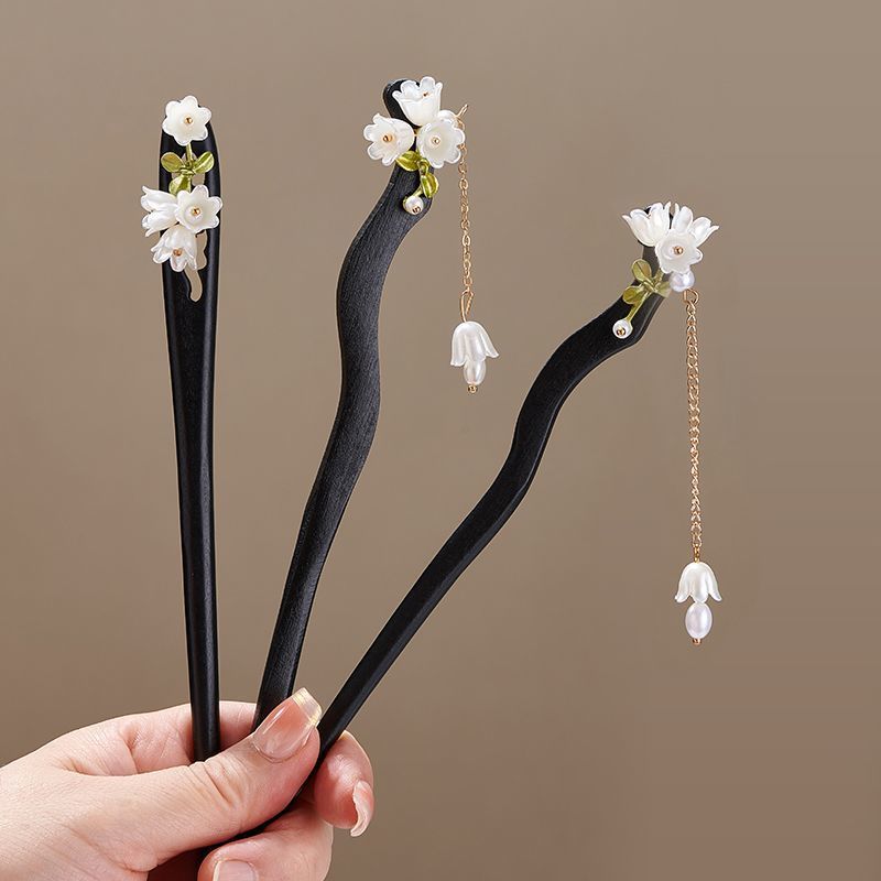 Wooden Flower Hairpin Vintage  – Hair Fork Stick recenzja i cena