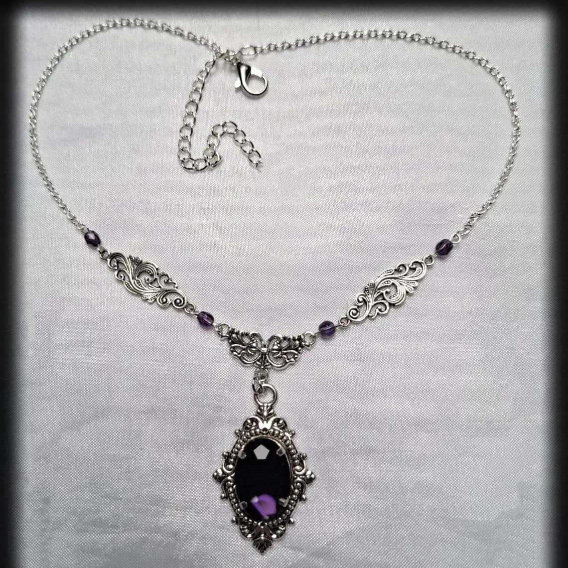 Purple Magic Water Drop Neckla – Women'S Victorian Accessories recenzja i cena