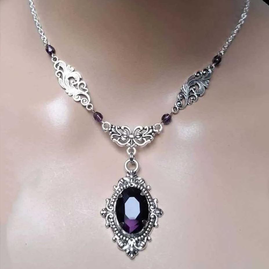 Purple Magic Water Drop Neckla – Women'S Victorian Accessories recenzja i cena