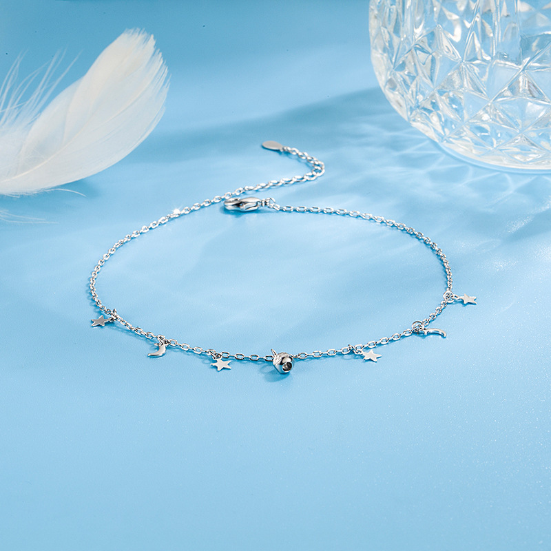 Romantic Moon Star Bead Feet C – Beaded Anklet Chain recenzja i cena