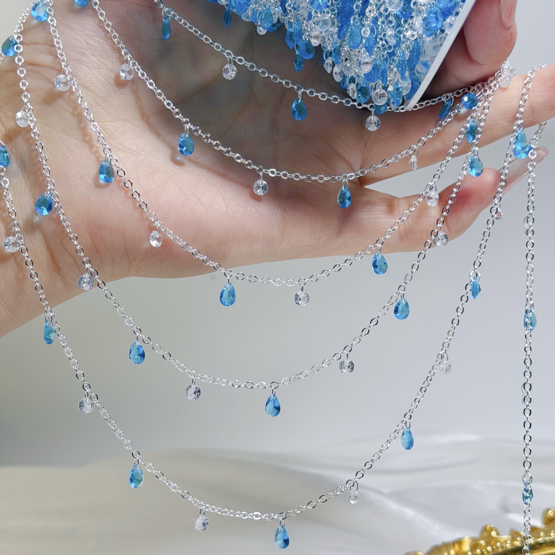 0.51/2 M Summer Blue Clear Cry – Beaded Anklet Chain recenzja i cena