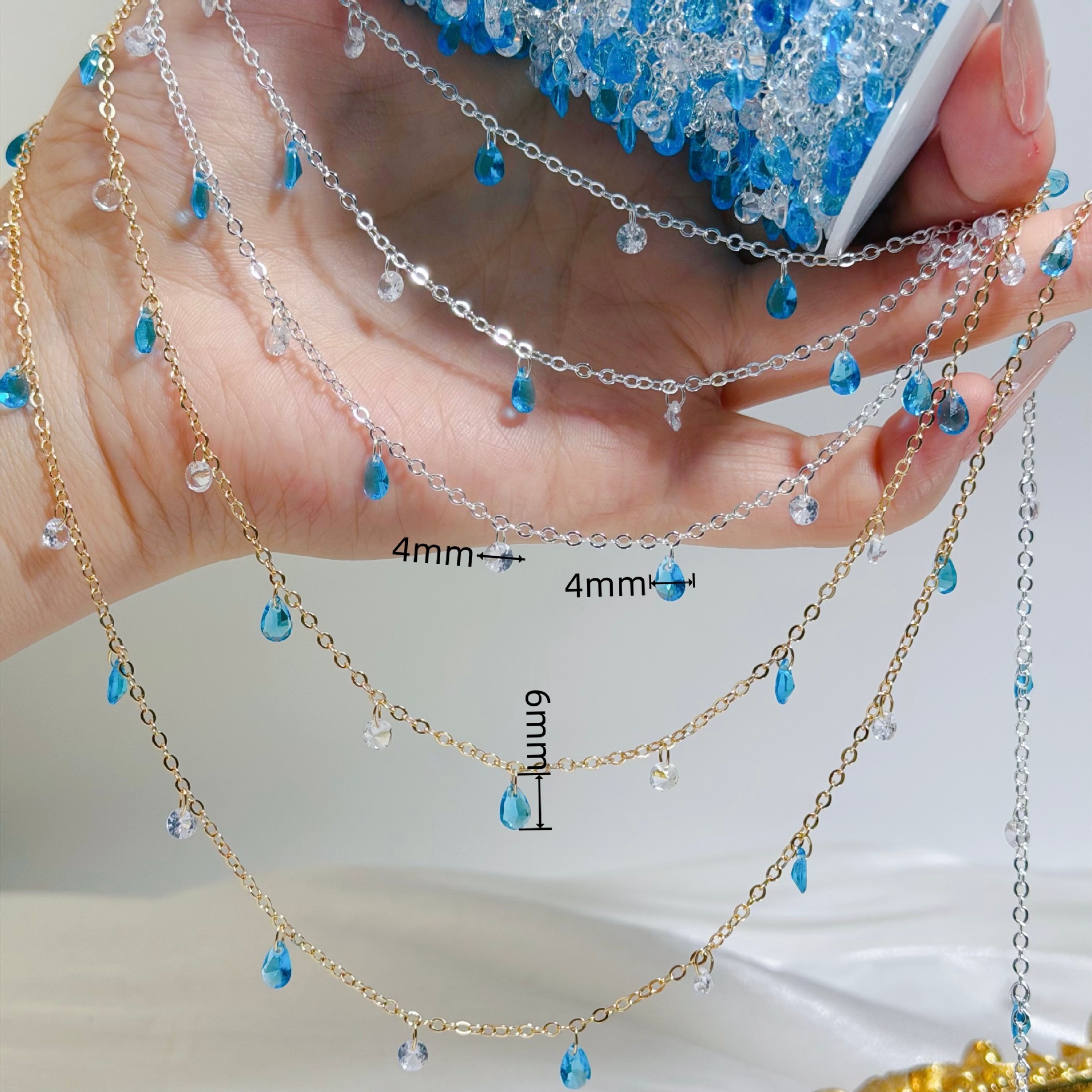 0.51/2 M Summer Blue Clear Cry – Beaded Anklet Chain recenzja i cena