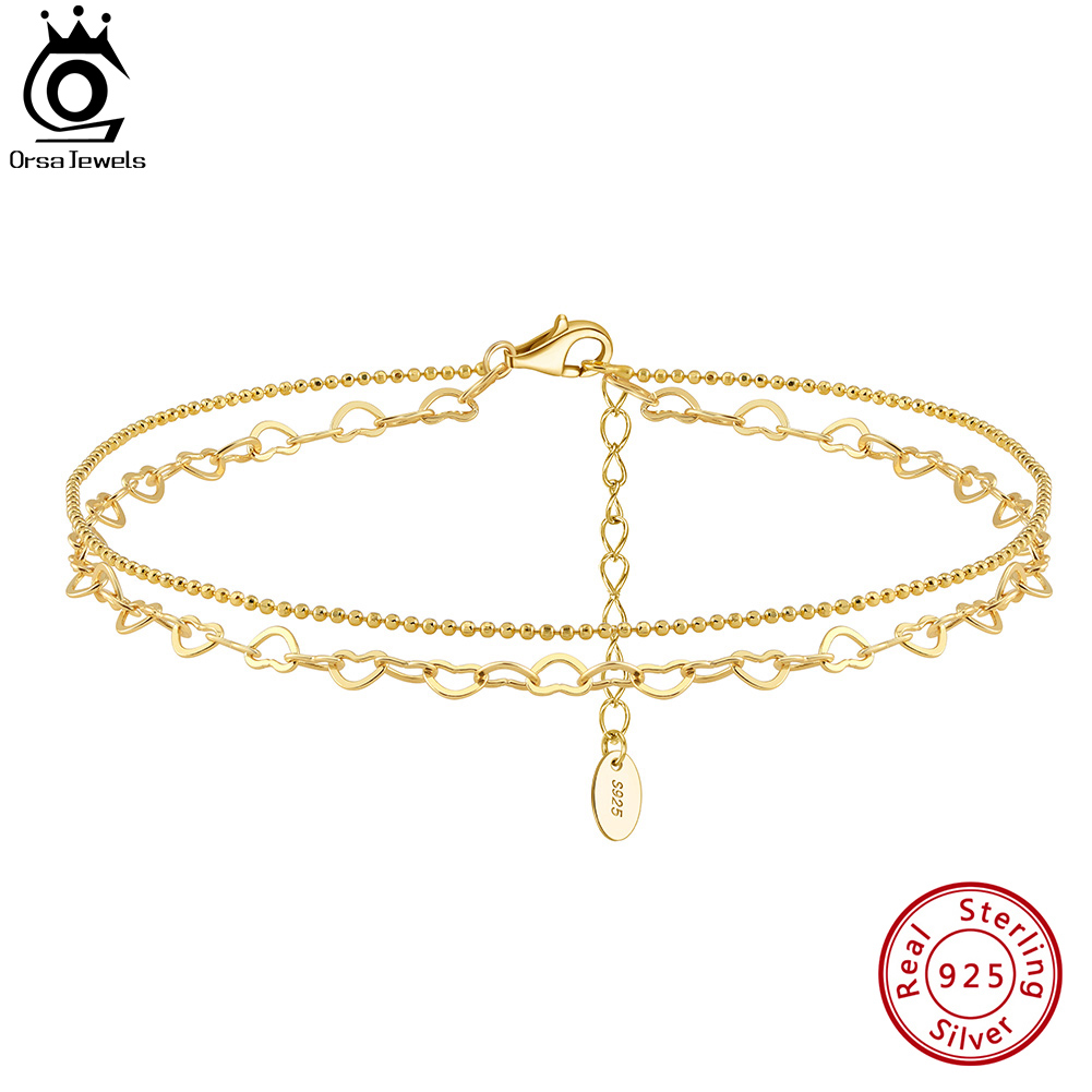 ORSA JEWELS Layered Link Chain – Beaded Anklet Chain recenzja i cena