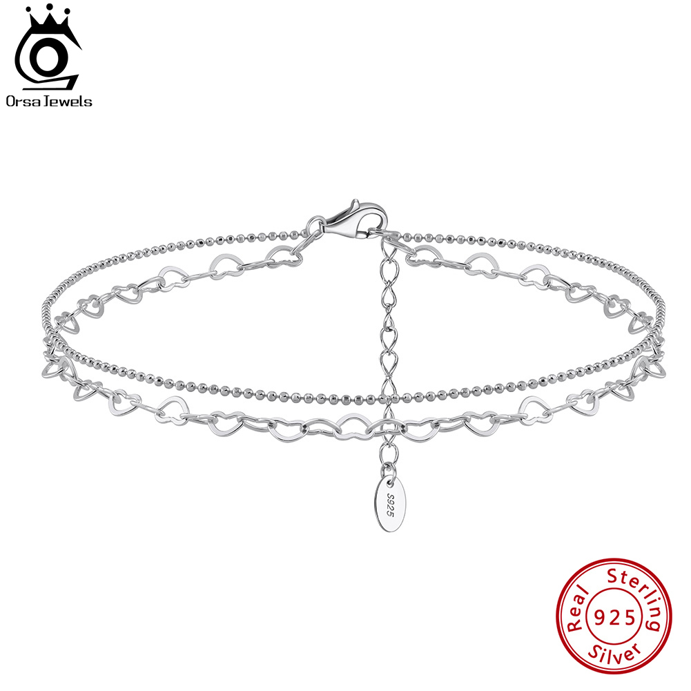 ORSA JEWELS Layered Link Chain – Beaded Anklet Chain recenzja i cena