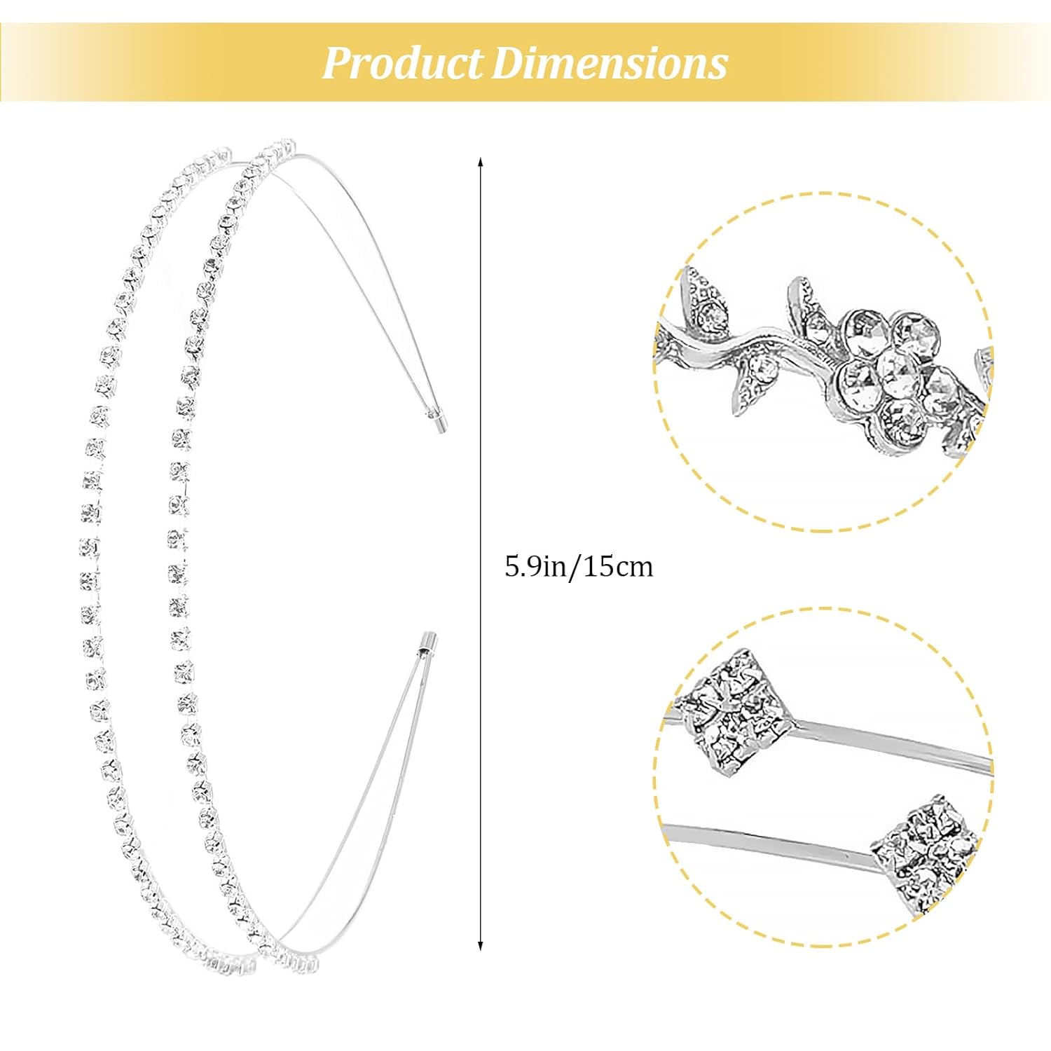 4 Pcs Rhinestone Headband Set  – Women Accessories Set recenzja i cena