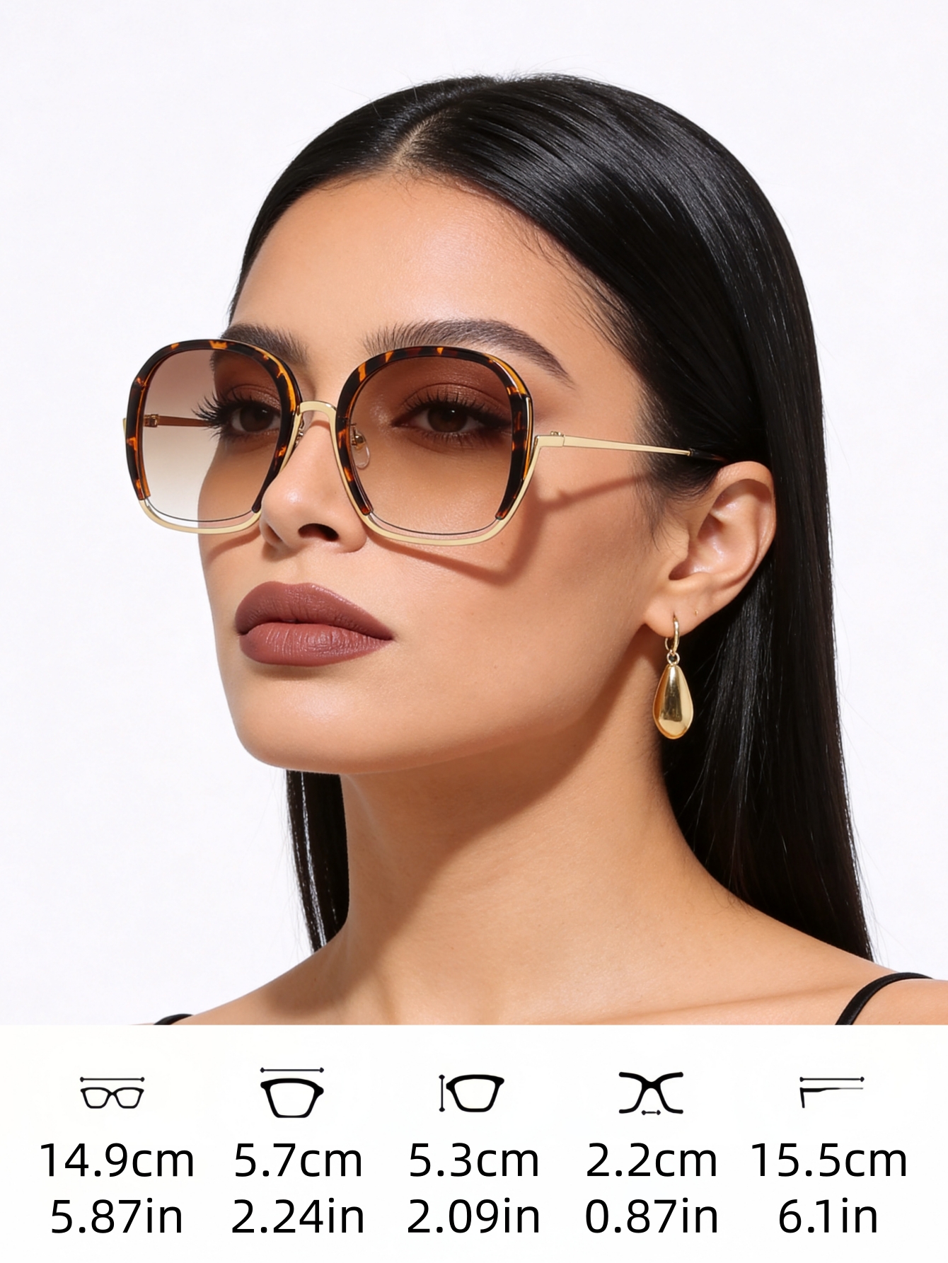 1PC Women Oversized Square Gla – Sunglasses Oversized Square recenzja i cena