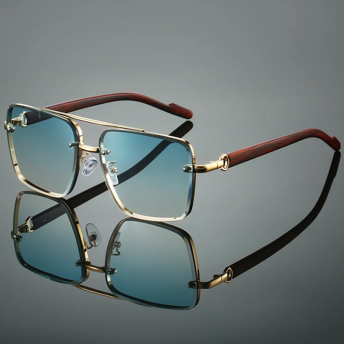Fashion Retro Square Metal Sun – Sunglasses Oversized Square recenzja i cena