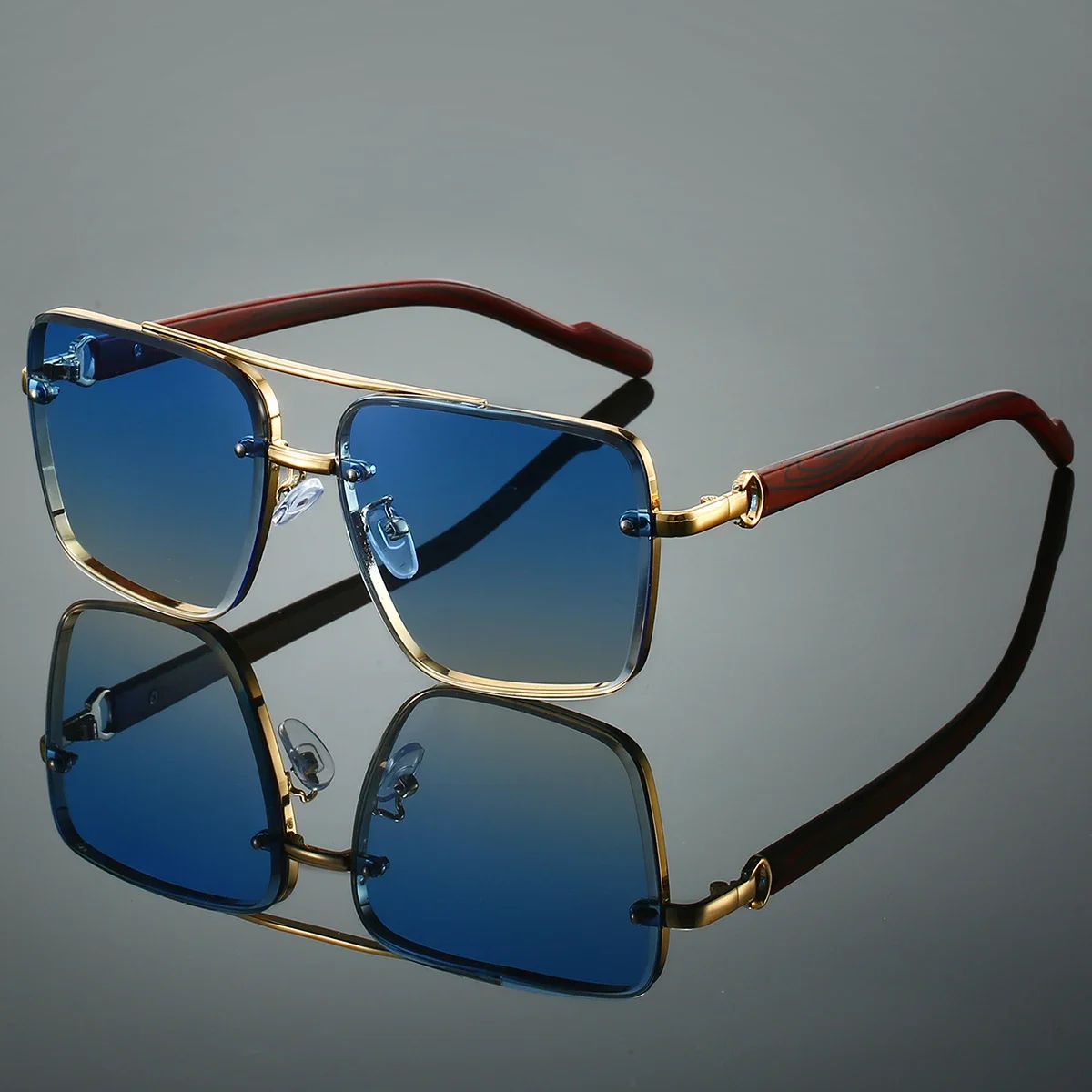 Fashion Retro Square Metal Sun – Sunglasses Oversized Square recenzja i cena