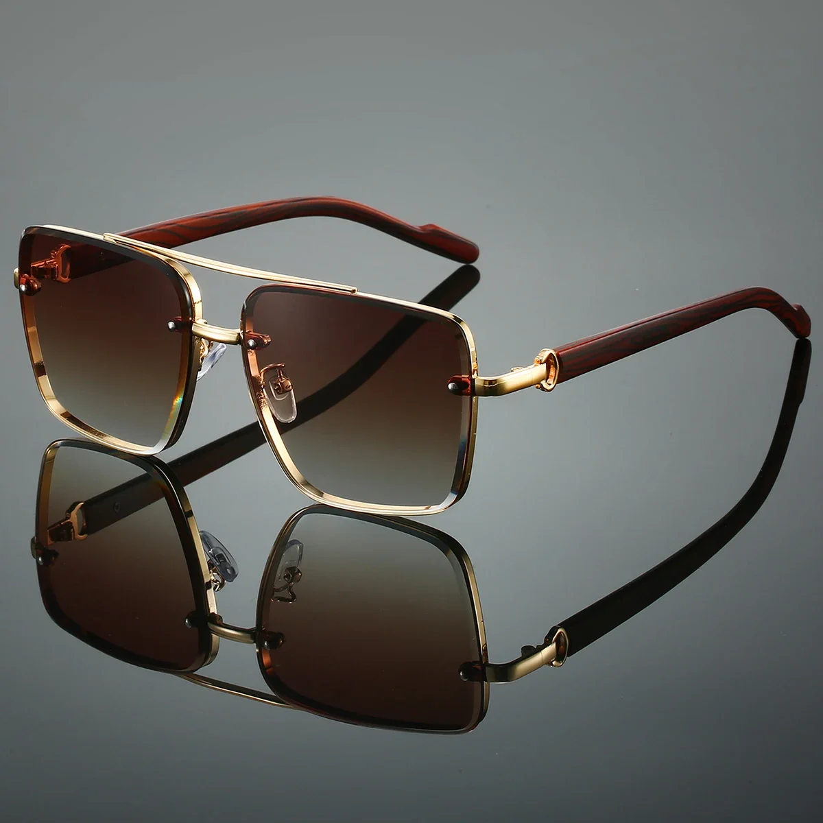 Fashion Retro Square Metal Sun – Sunglasses Oversized Square recenzja i cena