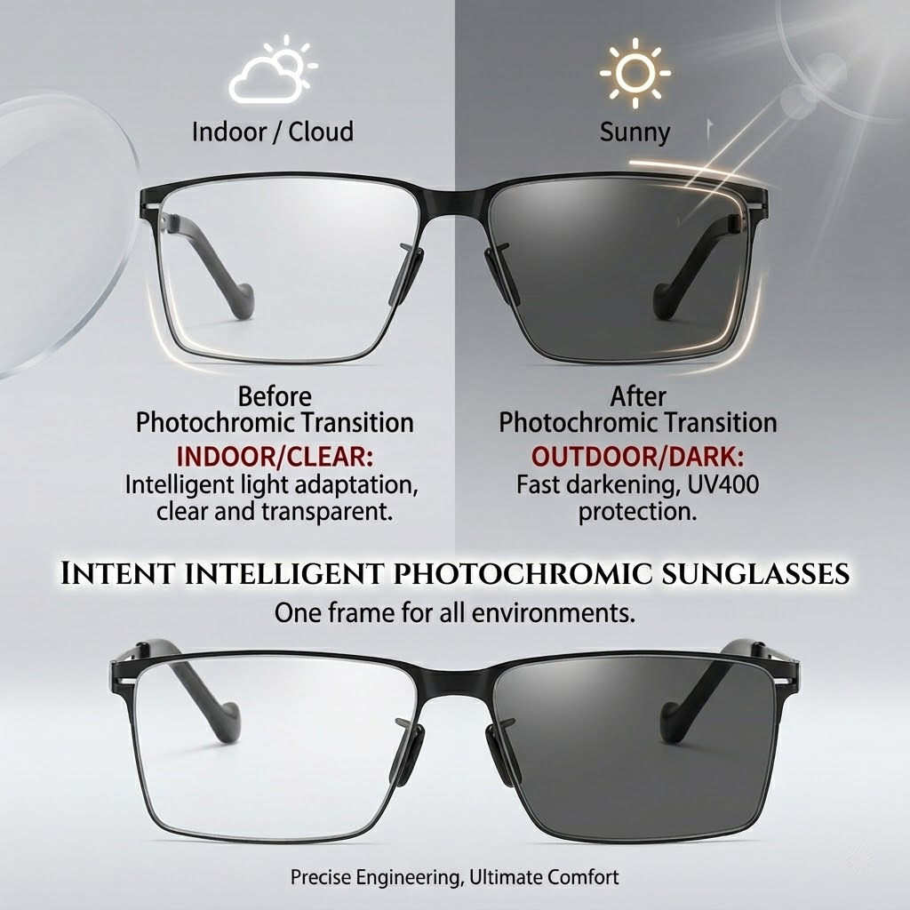 Men Photochromic Polarized Sun – Sunglasses Oversized Square recenzja i cena