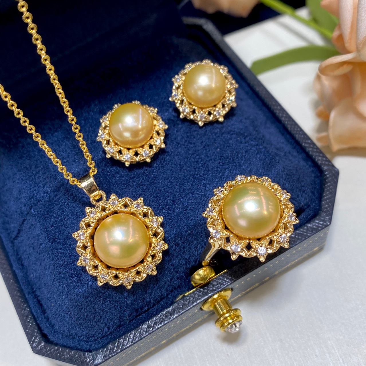 one Set freshwater pearl yello – Women Accessories Gift Set recenzja i cena