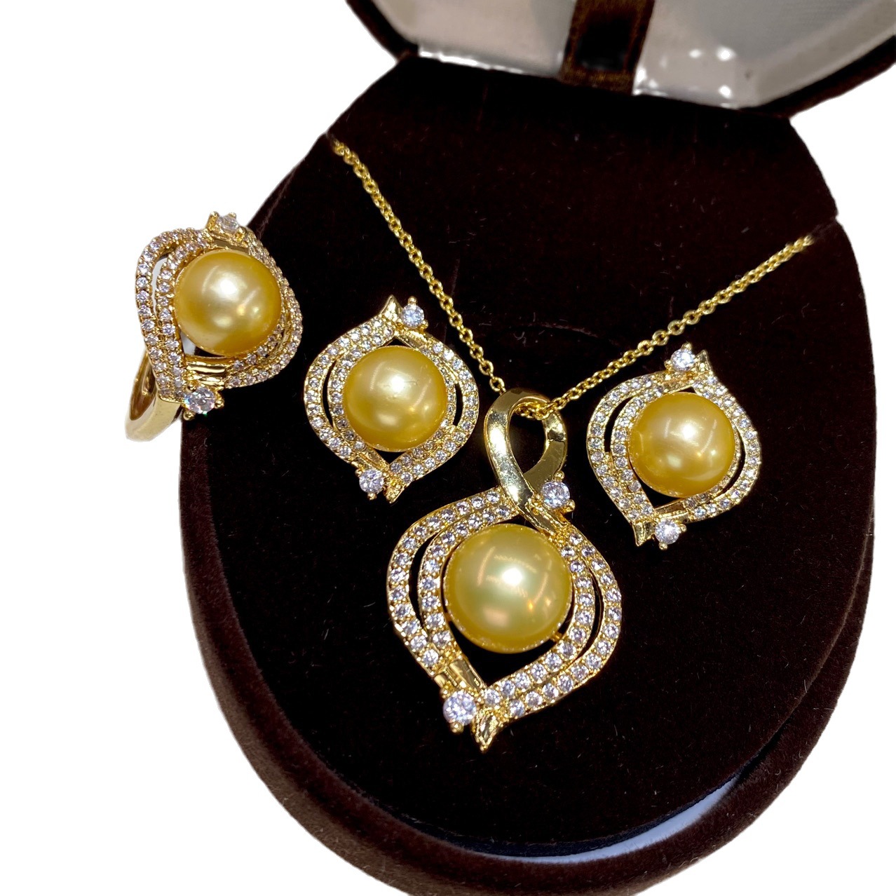 one Set freshwater pearl yello – Women Accessories Gift Set recenzja i cena
