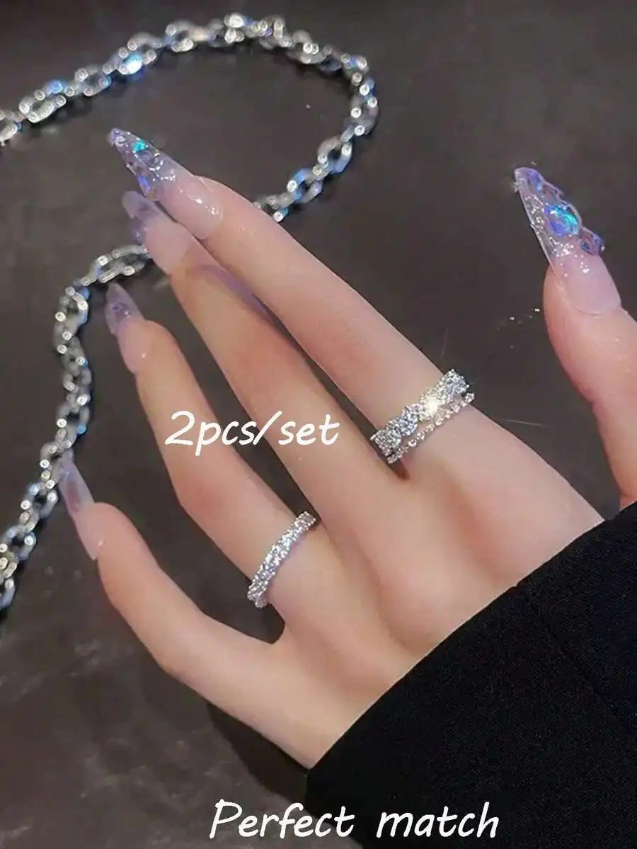 2pcs Luxury Y2K Style Copper Z – Women'S Accessories Rings recenzja i cena