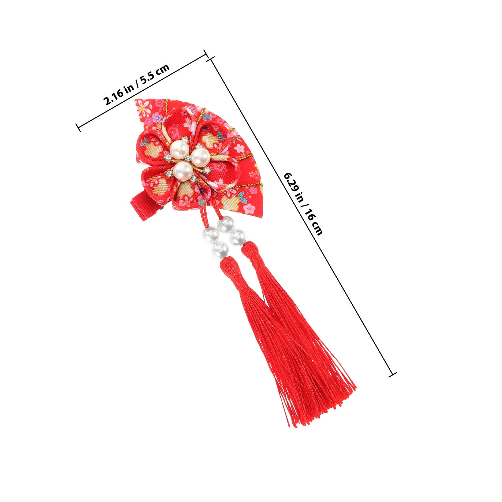 Fan Hair Clip Tassel Japanese  – Women'S Kimono Accessories recenzja i cena