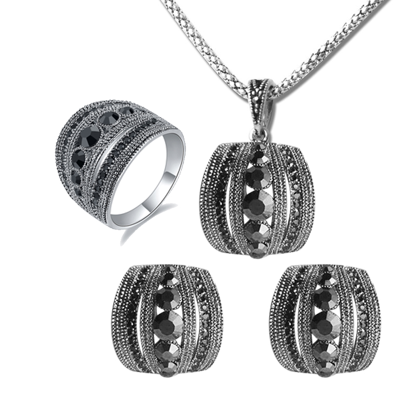 Size 6-10 Vintage Black Zircon – Women Jewelry Accessories For Black Dress recenzja i cena
