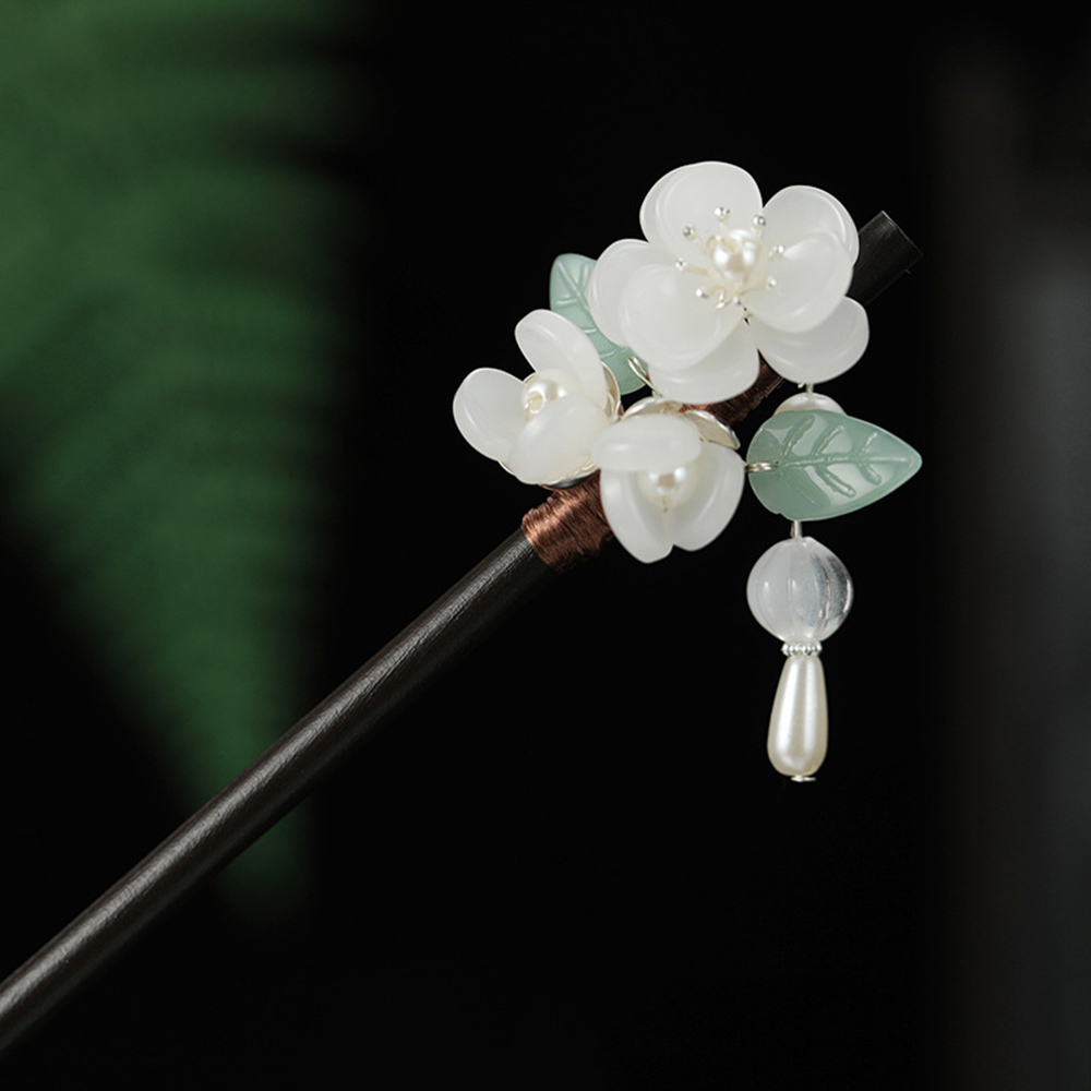 Retro Flower Hairpin With Pear – Hair Fork Stick recenzja i cena