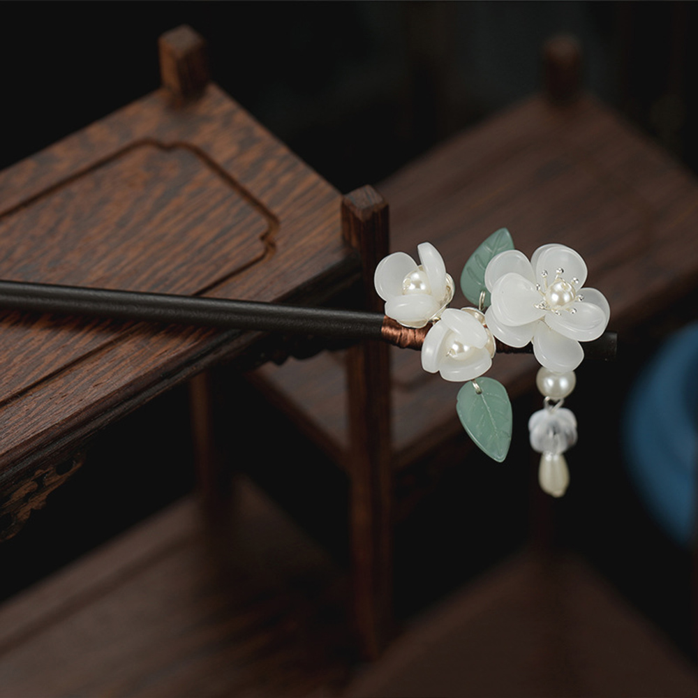 Retro Flower Hairpin With Pear – Hair Fork Stick recenzja i cena
