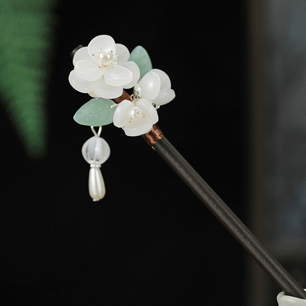 Retro Flower Hairpin With Pear – Hair Fork Stick recenzja i cena